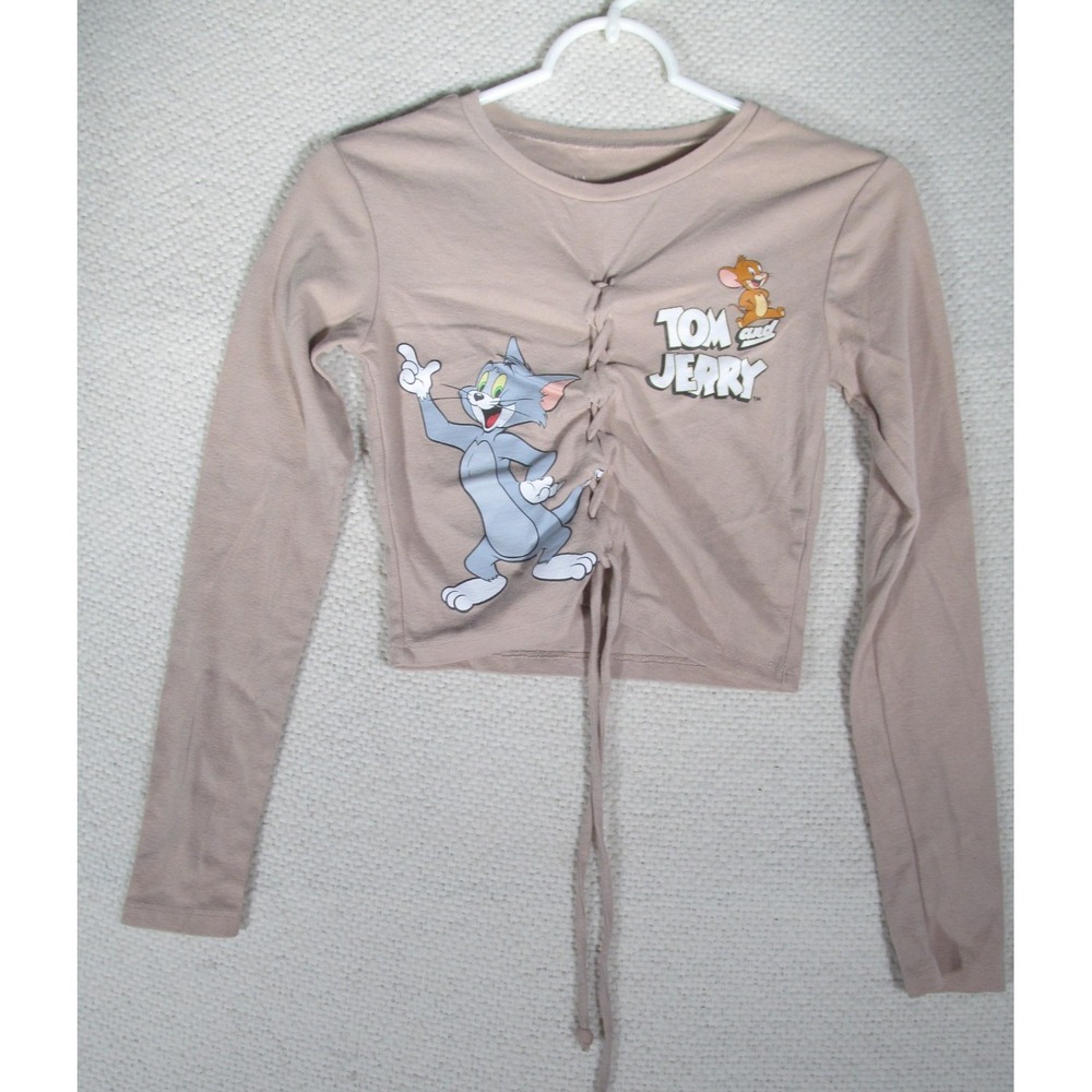 Tom‎ and Jerry Youth XS Girls Shirt Long Sleeve Y2K Nostalgia Cartoon Graphic